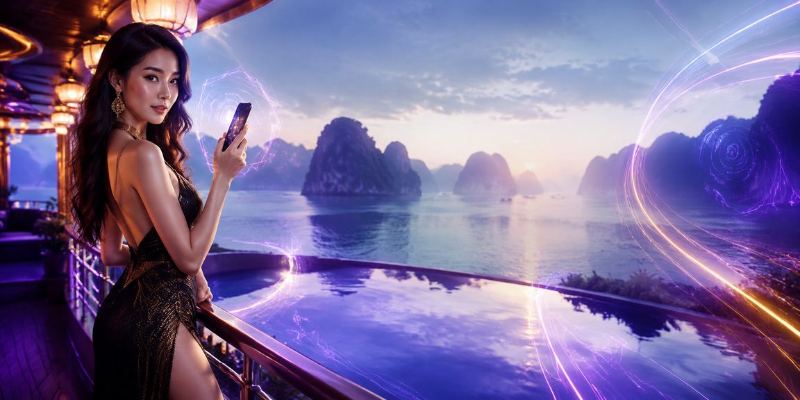 Người chơi esports và cá cược điện tử với đèn neon tại Hạ Long Bay