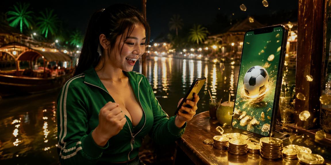 Người chơi thưởng thức cá cược bóng đá bên sông Mekong