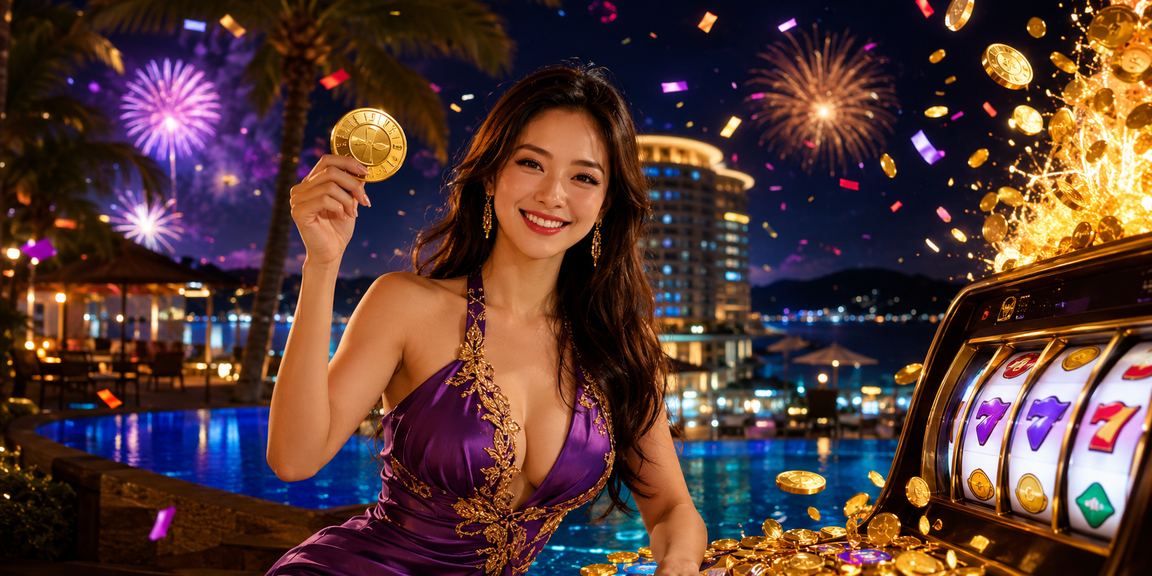 Người dùng chơi slot game tại lễ hội Nha Trang trên điện thoại